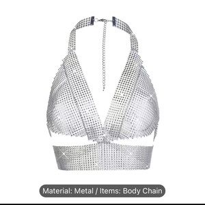 Women’s sexy body chain bra and thing set